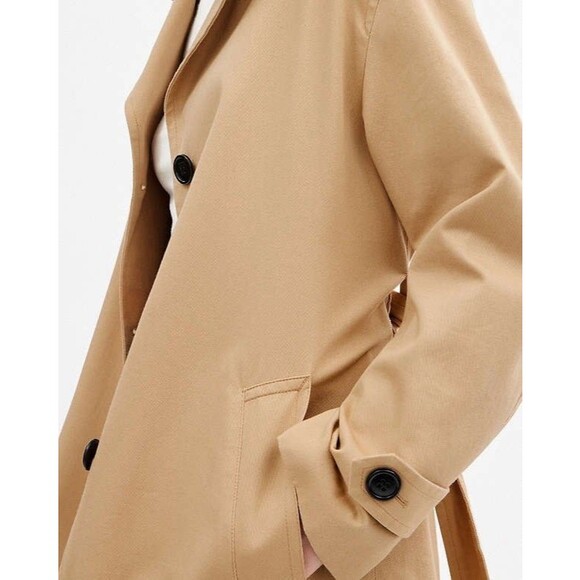 NWT XL Coach Oversized Trench Coat - Khaki - Buttons & Adjustable Belt - Picture 4 of 12